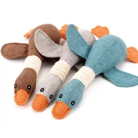 Pluche bijtspeeltje met pieper 34cm (eend)
