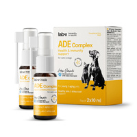 Lab-v ADE Complex - Vitamine A, D en E complex in sprayvorm voor honden en katten 2 x 10ml