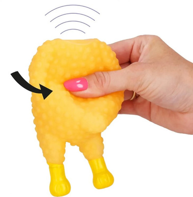 NUXIE® Rubber kip piepend speelgoed hond kauw 13.5cm