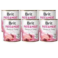 Brit Paté & Vlees voor Puppy Kip met Kalkoen 6x800g