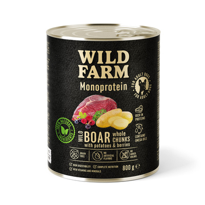 WILD FARM Monoproteïne Wild Zwijn 800g hypoallergeen hondenvoer