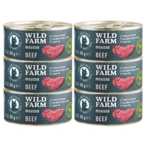 WILD FARM Mousse Rund 6x80g - graanvrije mousse voor katten