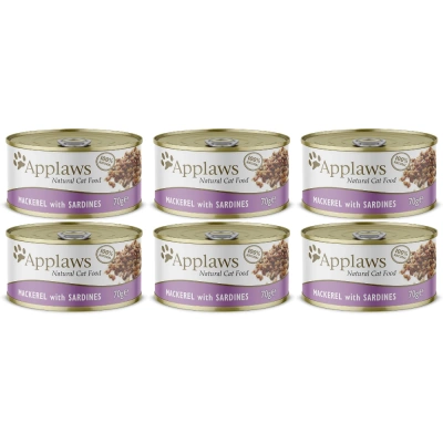 APPLAWS Mackerel With Sardine In Broth Tin 6x70g