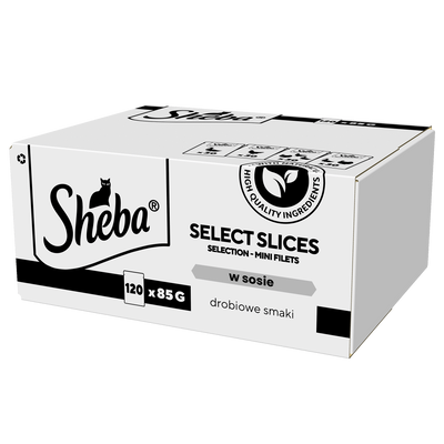 SHEBA Selection Select Slices Gevogelte Smaakzakjes 120x85 g + VERRASSING VOOR DE KAT