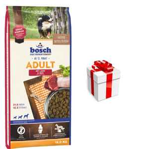BOSCH Adult Lamb & Rice 15kg + GRATIS een verrassing voor je hond!
