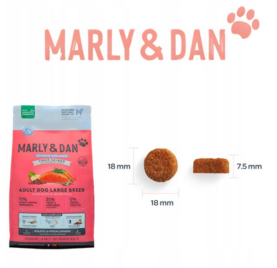 Marly & Dan Adult Dog Large Breed Verse Zalm Holistic & Hypoallergeen 4kg droogvoer