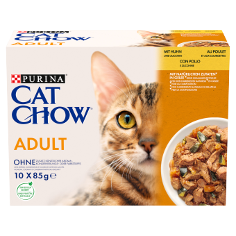 Purina Cat Chow Adult Kip en Courgette Multipack 10x85g