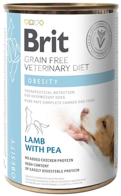 Brit Grain Free Veterinary Diet Hond Obesitas met Lam en Erwten 12x400g