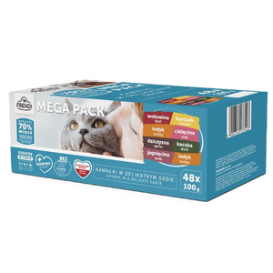 Frendi zakjes voor katten vleessmaken in saus 48x100g