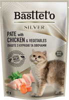 Basttet'o Silver Pate met kip en groenten voor katten 4x85g (zakje)( 3+1 GRATIS)