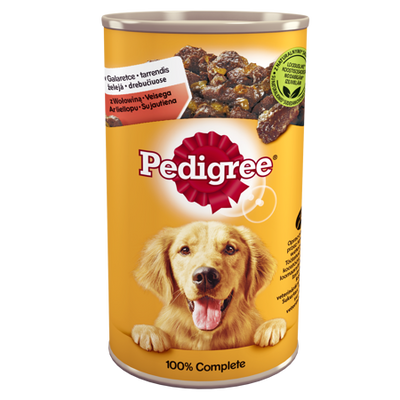 Pedigree Natvoer voor Volwassen Honden met Rundvlees Jell-O 6x1200g