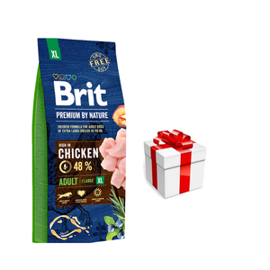 Brit Premium By Nature Adult XL met Kip 15kg + GRATIS een verrassing voor je hond!