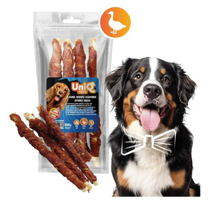 UNIQ PETS hondensnacks 320g Lange runderhuidstick met eend 28cm