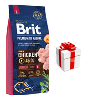 Brit Premium By Nature Junior L met Kip 15kg + GRATIS een verrassing voor je hond!
