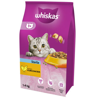 WHISKAS Steriel Droog Kattenvoer 1+ Na Sterilisatie met Kip 1.4 kg