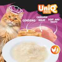 UNIQ PETS Natvoer ROYAL CHICKEN kip en ginseng bouillon 30 g x 8 st