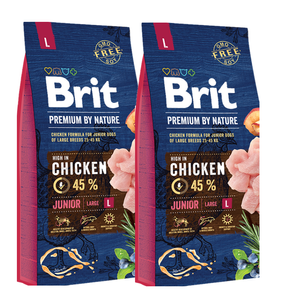 Brit Premium By Nature Junior L met Kip 2x15kg