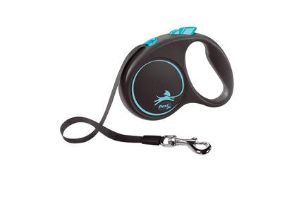 Flexi leash Black Design M riem 5m tot 25kg blauw