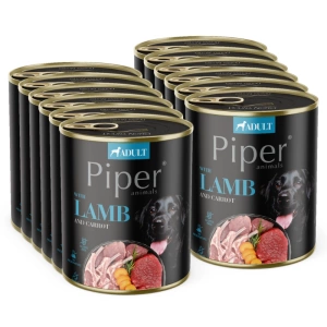 DOLINA NOTECI Piper voor honden lam met wortels12x800g