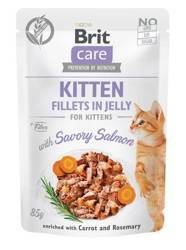 Brit Care Cat Pouch Kitten Filets in Zalm Saus Verrijkt met Wortelen en Rozemarijn 85g