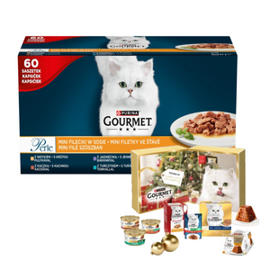 Purina Gourmet Perle Mini Filets in saus Kattenvoer 60x85g + Purina® Gourmet™ - Kerstfeest voor de katachtige fijnproever - adventskalender