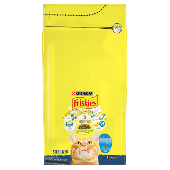 PURINA Friskies Gesteriliseerd Kattenvoer met zalm en tonijnmix met groenten 1.5kg