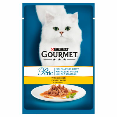 Purina Gourmet Perle Kattenvoer Mini Filets in Kipsaus 85g 