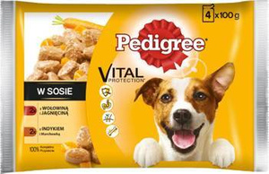 Pedigree Natvoer voor Volwassen Honden in Saus (Rund & Lam, Kalkoen & Wortel) 4x100g