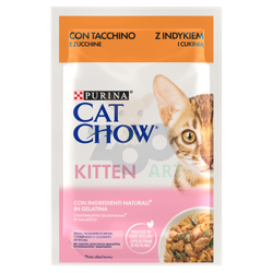 CAT CHOW Kittenvoer met kalkoen en courgette in gelei 85g