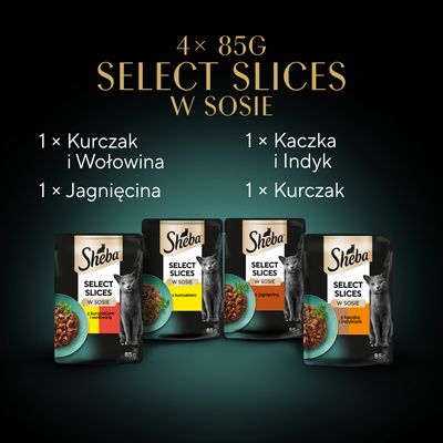 Sheba Sachet Selection In Sauce Sappige Smaken 4x85g