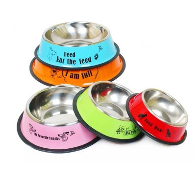 NUXIE® Antislip metalen hondenbak 22cm 600ml (willekeurige kleur)