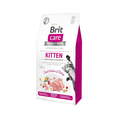 Brit Care Cat Graanvrije Kitten Gezonde Groei & Ontwikkeling met Kip en Kalkoen 7kg + GRATIS een verrassing voor je kat!
