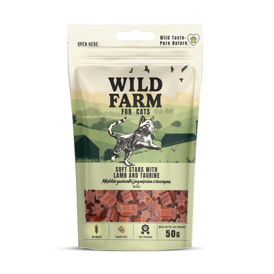 WILD FARM lamsterren met taurine 50g kattensnoepjes
