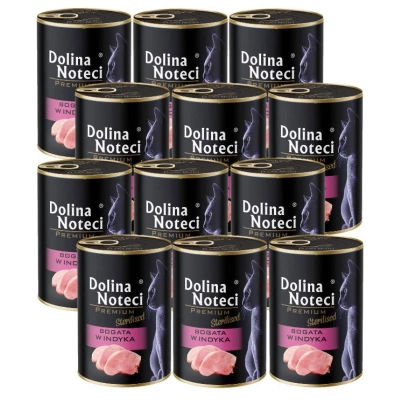 DOLINA NOTECI Premium voor gesteriliseerde katten rijk aan kalkoen 12x400g