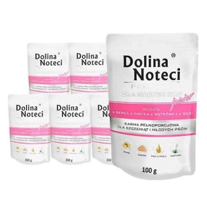 Dolina Noteci Premium voor kleine honden Junior Rijk aan Kalkoenhart en Ganzenlever 10x100g