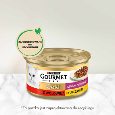 Purina Gourmet Gold met Rundvlees en Kip in Saus 85g