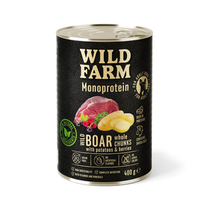 Wild Farm Monoprotein Wild Zwijn 400g hypoallergeen hondenvoer