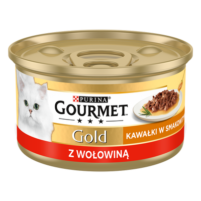 Purina Gourmet Gold Sauce Delight met Rundvlees 85g