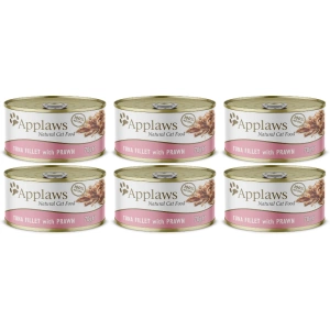 APPLAWS Tuna Fillet With Prawn In Broth Tin 6x70g