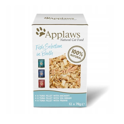 Applaws Kattenblik Multipack Visselectie in Bouillon 12x70g