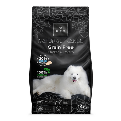 Rex Natural Range Graanvrij Kip & Aardappel 14kg