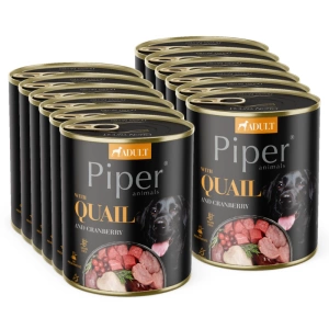 DOLINA NOTECI Piper voor honden met kwartel en cranberry12x800g