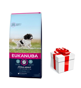 Eukanuba Active Adult Medium Breed Chicken 15kg + GRATIS een verrassing voor je hond!