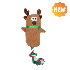 UNIQ PETS PLUCH SPEELGOED VOOR HONDEN SQUEAKIES trekspeeltje rendier met pieper 40 cm