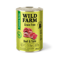 WILD FARM Premium Graanvrij Rundvlees en Tonijn 12x400g - graanvrij kattenvoer