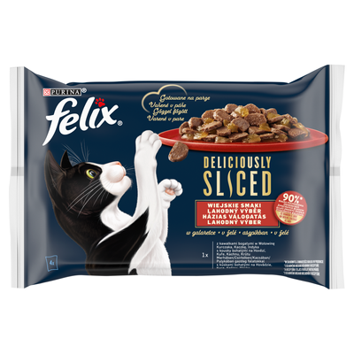 FELIX Heerlijk Gesneden Landelijke Smaken Nat Kattenvoer 4x80g
