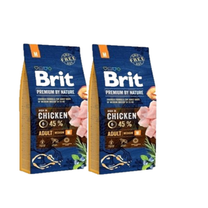 Brit Premium By Nature Adult M met Kip 2x15kg