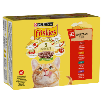 PURINA Friskies Kattenvlees in saus MIX Smaken 12x85g
