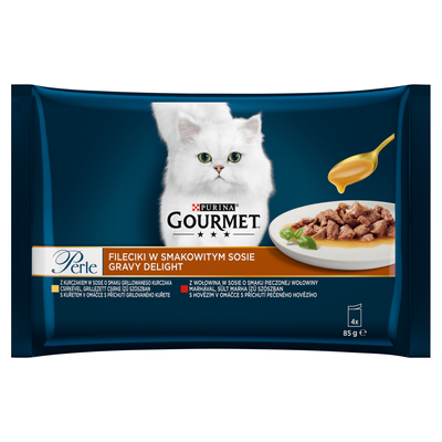 Gourmet Perle kattenvoer filets in een smakelijke saus 340g (4 x 85g)