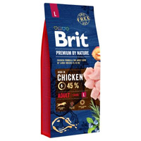 Brit Premium By Nature Adult L met Kip 15kg + GRATIS een verrassing voor je hond!
